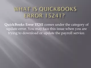 What is QuickBooks Error 15241