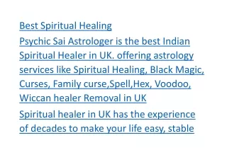 best spiritual healing psychic sai astrologer