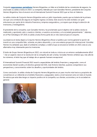 Grupo Herrero Brigantina: líderes en el sector asegurador listos para la bolsa