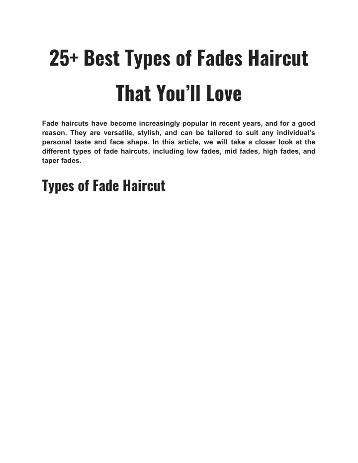 25 best types of fades haircut that you ll love