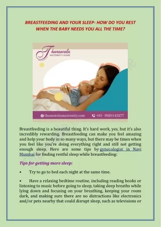 BREASTFEEDING AND YOUR SLEEP- HOW DO YOU REST WHEN THE BABY NEEDS YOU ALL THE TIME