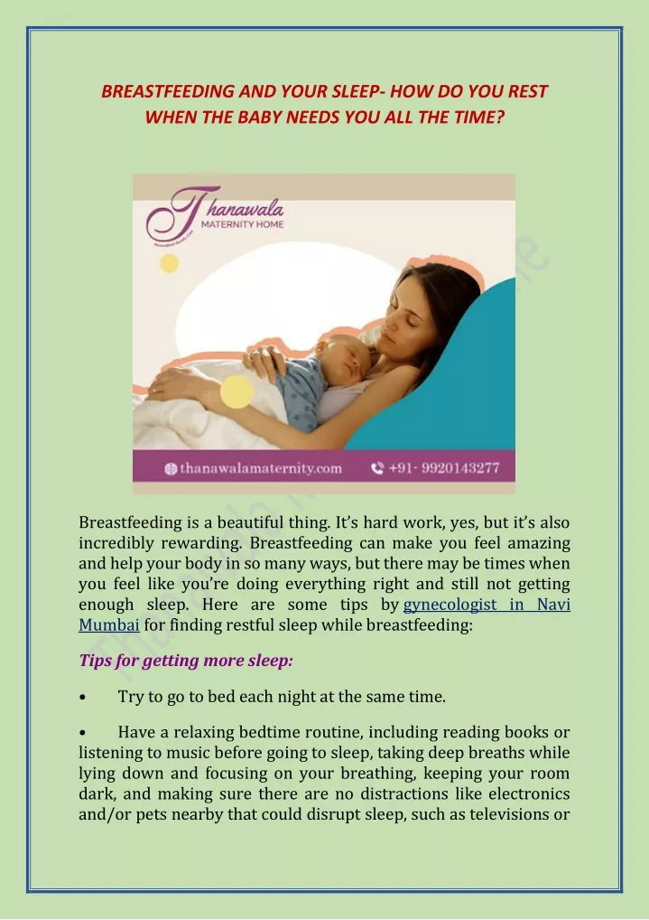 breastfeeding and your sleep how do you rest when