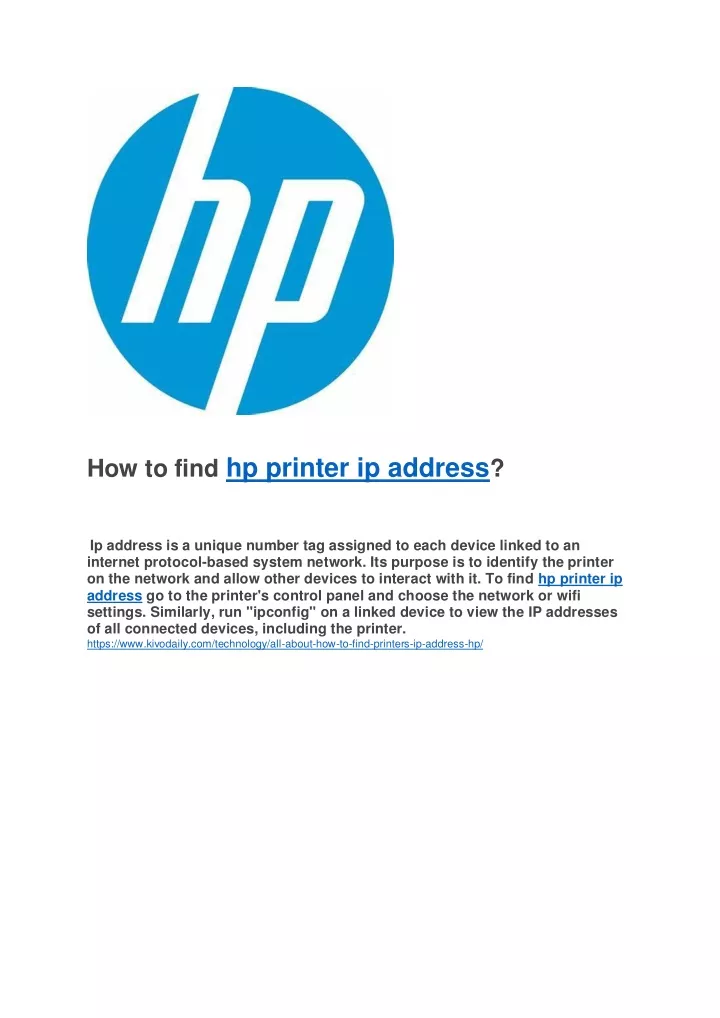 PPT How to find hp printer ip address? PowerPoint Presentation, free