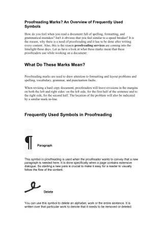 Proofreading Marks? An Overview of Frequently Used Symbols