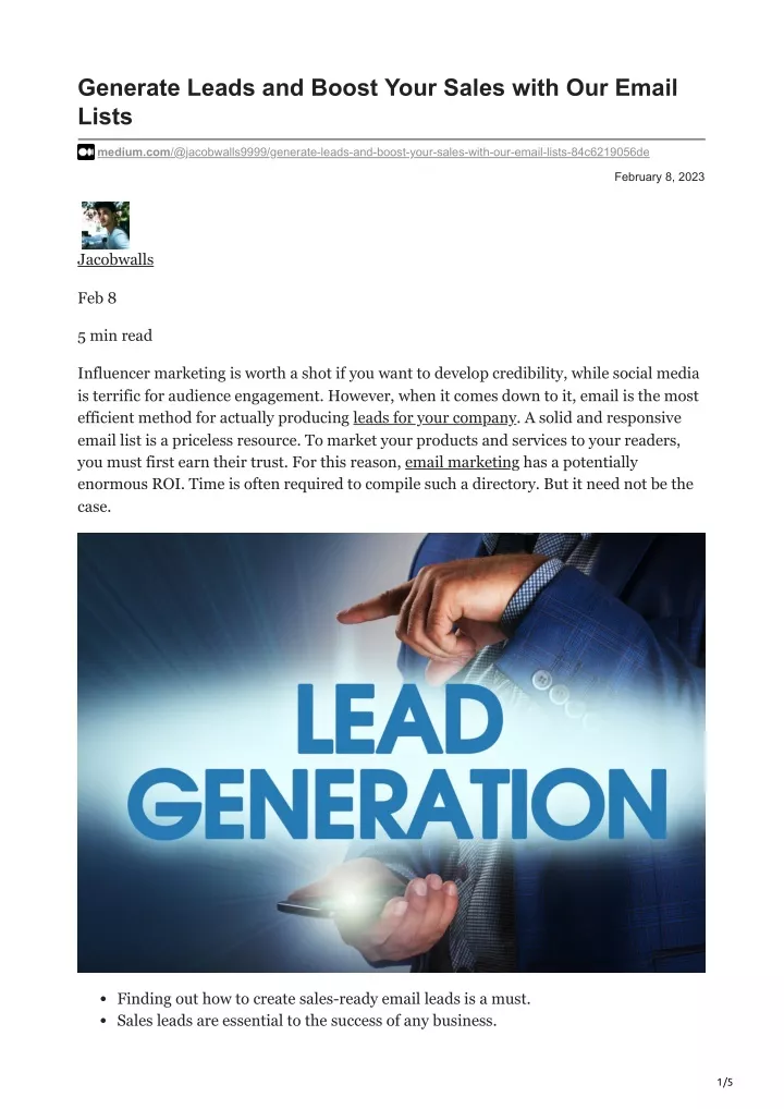 generate leads and boost your sales with