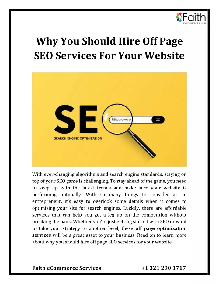 why you should hire off page seo services