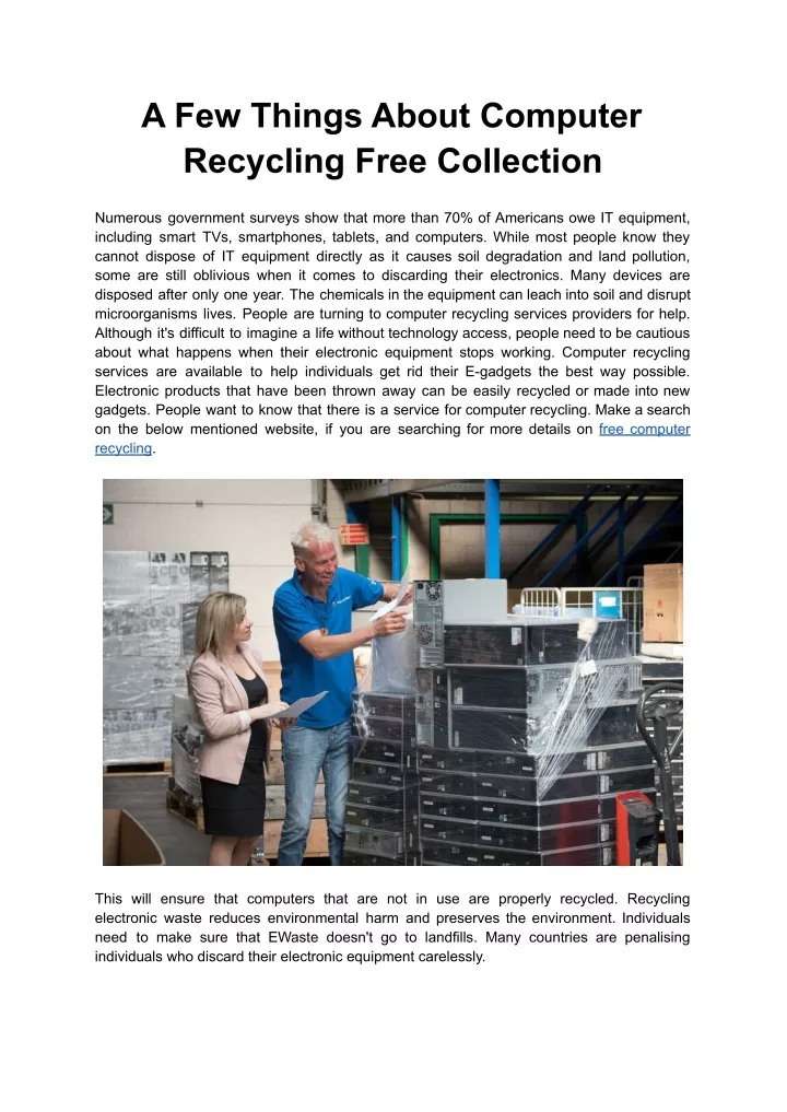 a few things about computer recycling free