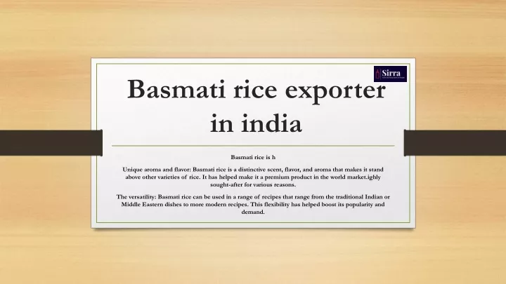 basmati rice exporter in india