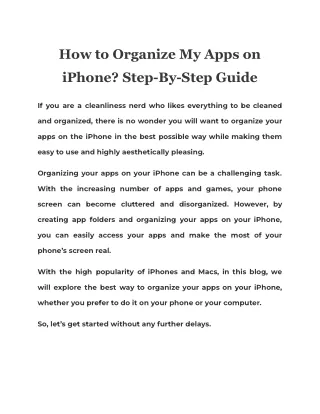 How to Organize My Apps on iPhone Step-By-Step Guide
