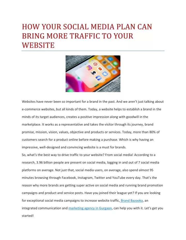 how your social media plan can bring more traffic