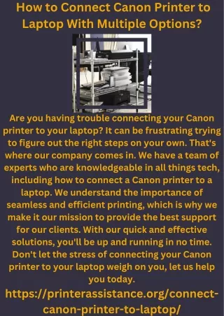 _How to Connect Canon Printer to Laptop With Multiple Options