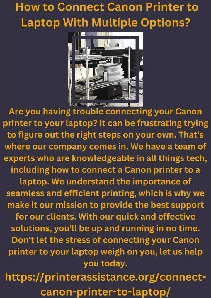 how to connect canon printer to laptop with