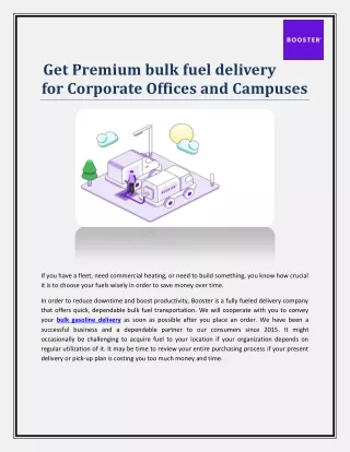 Get premium bulk fuel delivery for Corporate Offices and Campuses