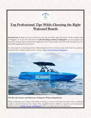Top Professional Tips While Choosing the Right Wakesurf Boards