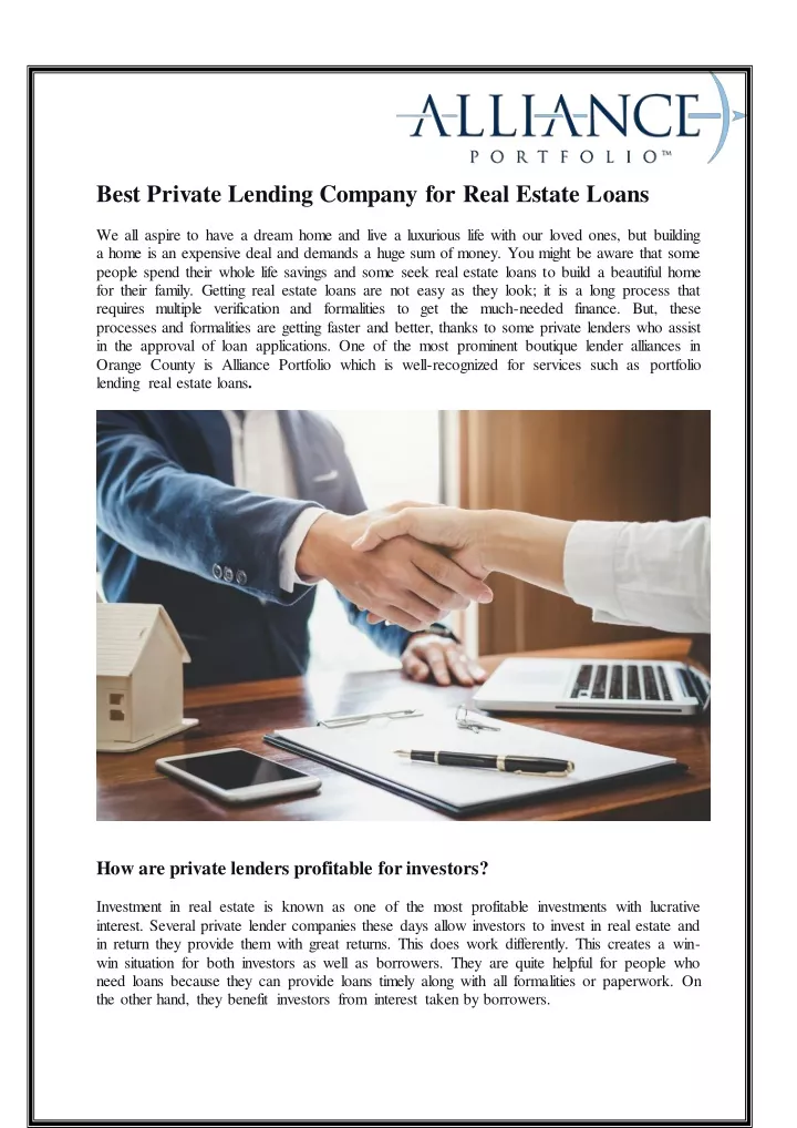 best private lending company for real estate