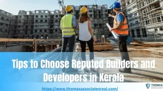 Tips to Choose Reputed Builders and Developers in Kerala