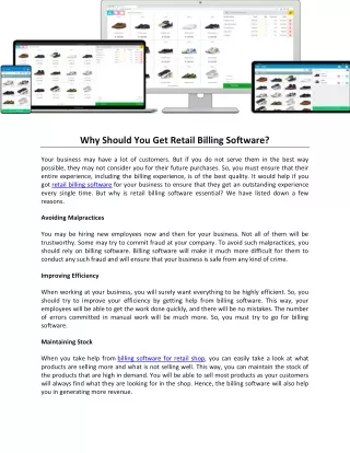 why should you get retail billing software