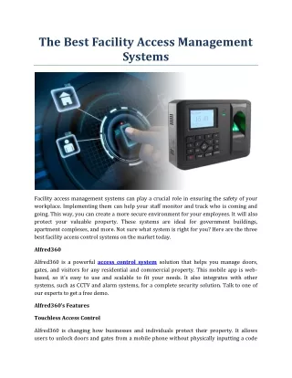 the best facility access management systems