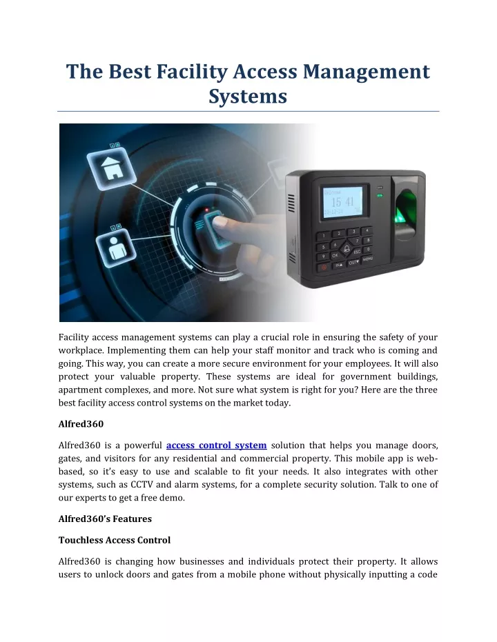 the best facility access management systems