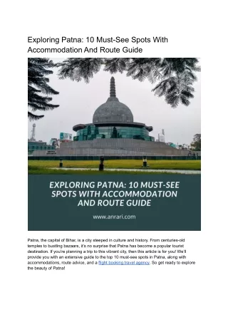 Exploring Patna_ 10 Must-See Spots With Accommodation And Route Guide