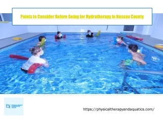 Points to Consider Before Going for Hydrotherapy in Nassau County