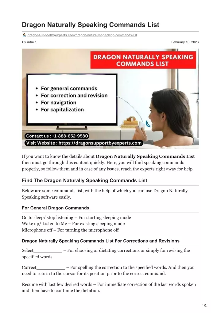 dragon naturally speaking commands list