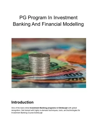 pg program in investment banking and financial