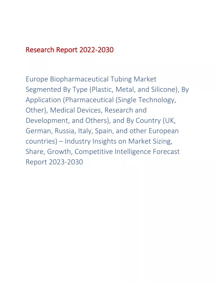 research report 2022 research report 2022 2030