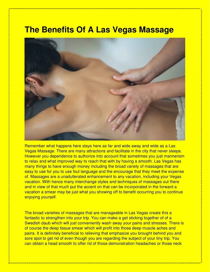 the benefits of a las vegas massage