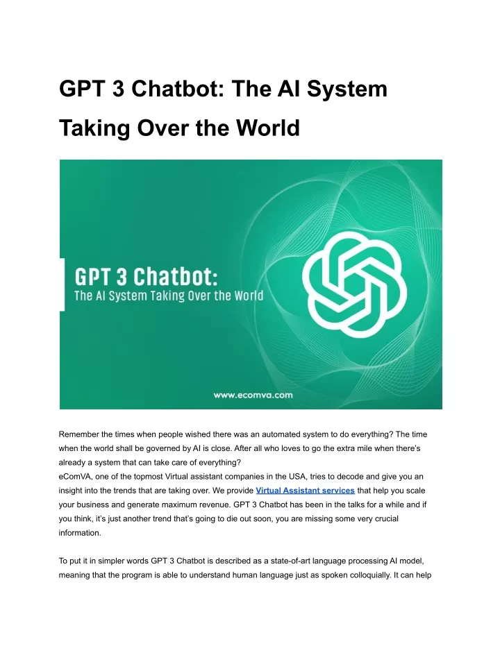 gpt 3 chatbot the ai system