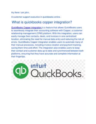 what is quickbooks copper integration