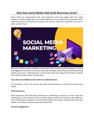 how does social media help small businesses grow