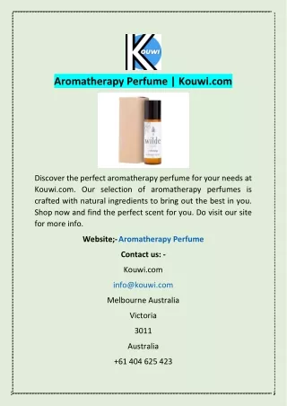Aromatherapy Perfume | Kouwi.com