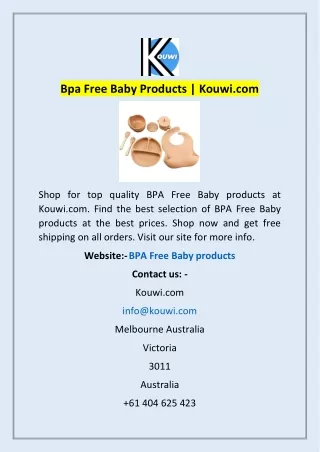 Bpa Free Baby Products | Kouwi.com