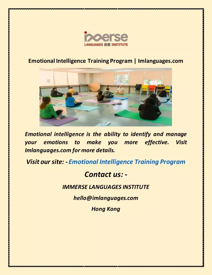 emotional intelligence training program