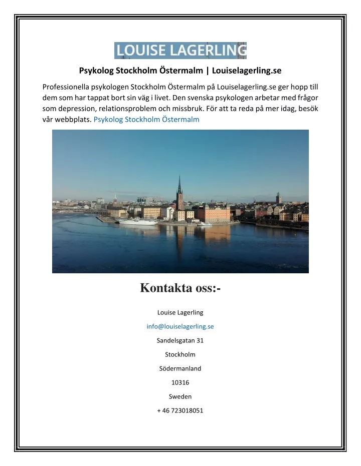 psykolog stockholm stermalm louiselagerling se