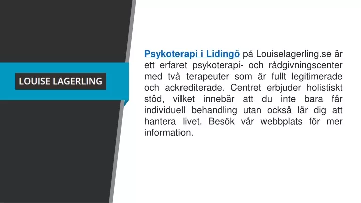 psykoterapi i liding p louiselagerling