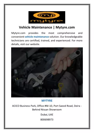 Vehicle Maintenance