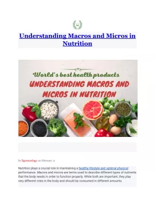 Understanding Macros and Micros in Nutrition by