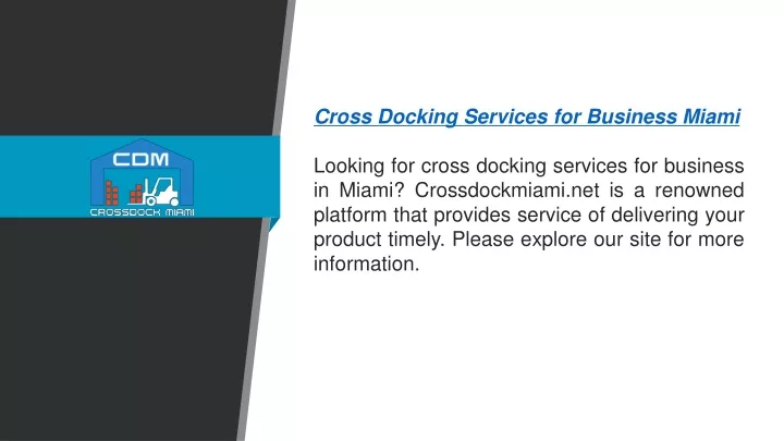 cross docking services for business miami looking