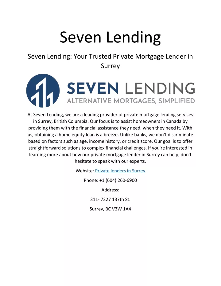 seven lending