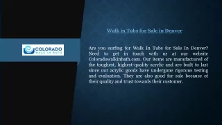walk in tubs for sale in denver