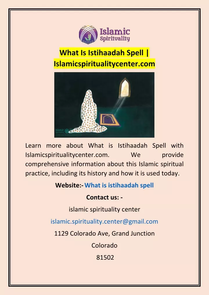 what is istihaadah spell