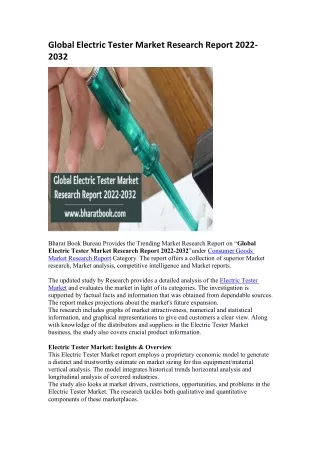 global electric tester market research report
