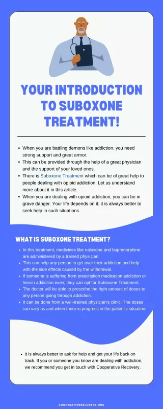 Your Introduction to Suboxone Treatment!