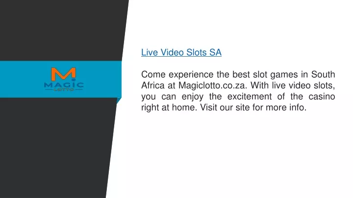 live video slots sa come experience the best slot