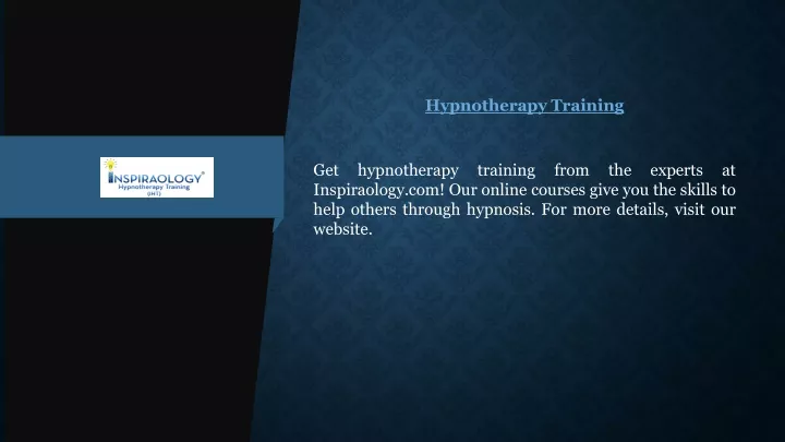 hypnotherapy training