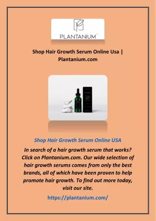 Shop Hair Growth Serum Online Usa | Plantanium.com
