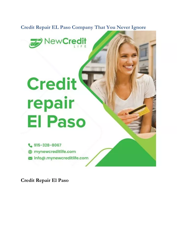 credit repair el paso company that you never