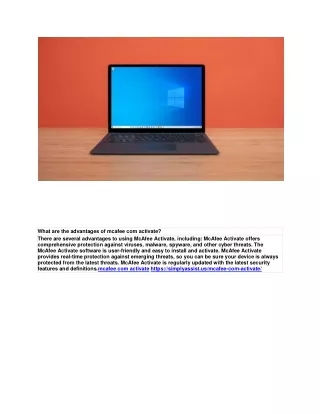 what are the advantages of mcafee com activate